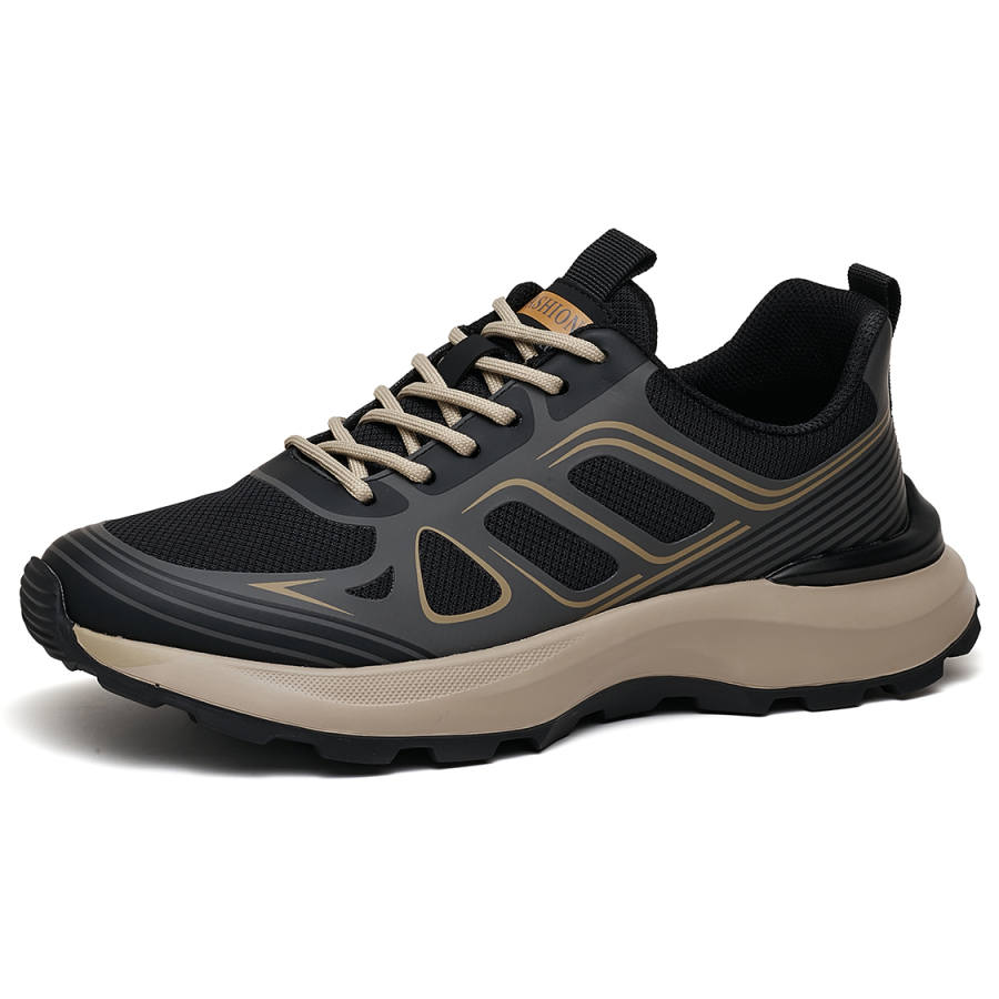 HUITE Fabric Breathable Moisture Wicking Breathable Moisture Wicking Low top Casual Shoes Men's Black