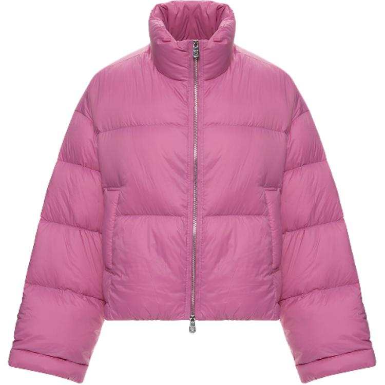 PINKO Down Jackets Women's Rose Red Stand Collar