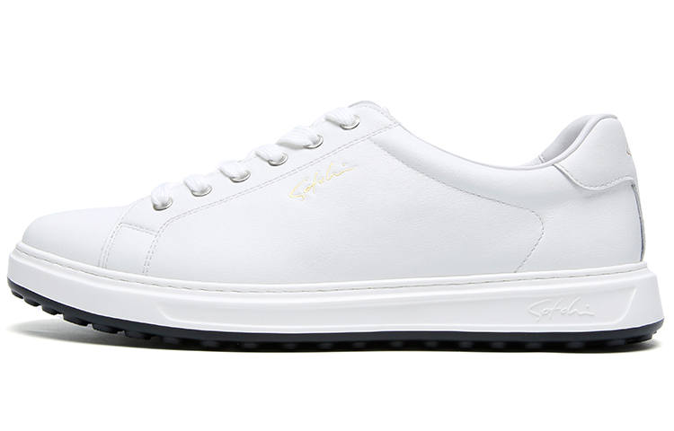 Satchi Top Grain Cow Leather Stylish Skateboarding Shoes Men's White