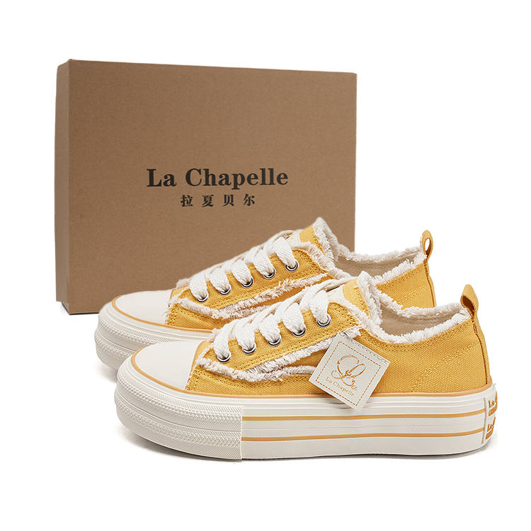 La Chapelle Wear resistant And Lightweight Low top Canvas Shoes Women's Yellow