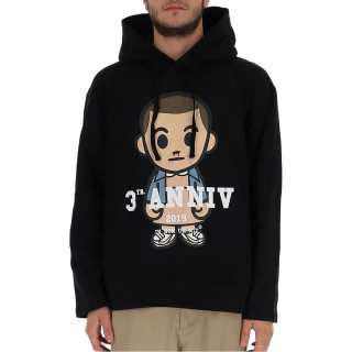 IH NOM UH NIT Sweatshirts Men's Black Hooded Moderate Other