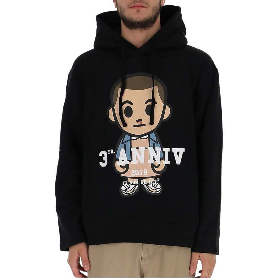 IH NOM UH NIT Sweatshirts Men's Black Hooded Moderate Other