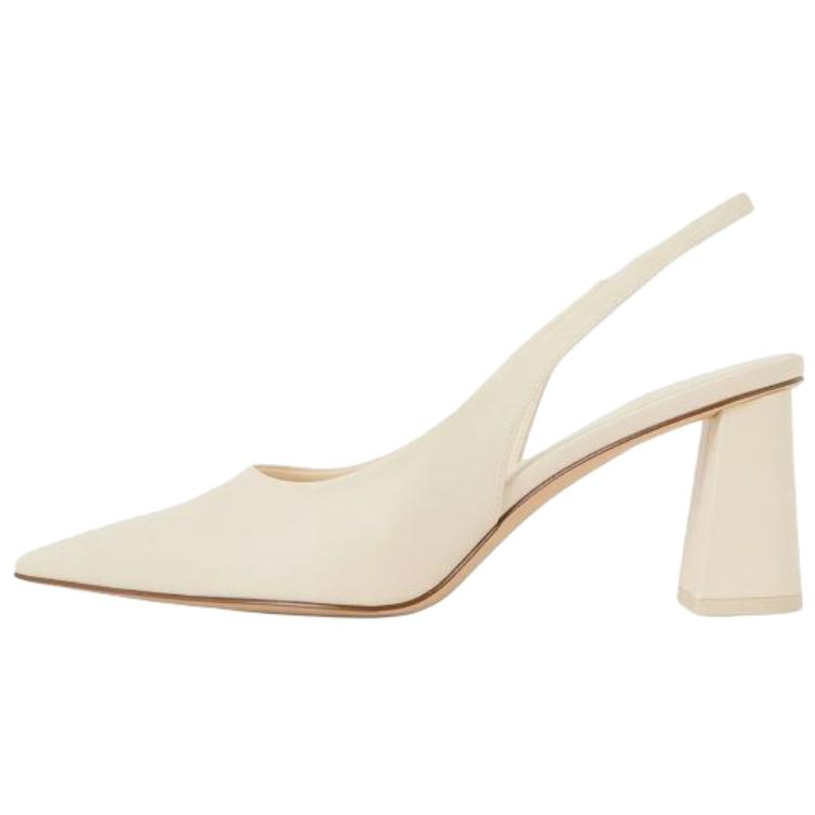 CHARLES&KEITH Pu Chunky Heel High Heels 6.6cm Women's Beige