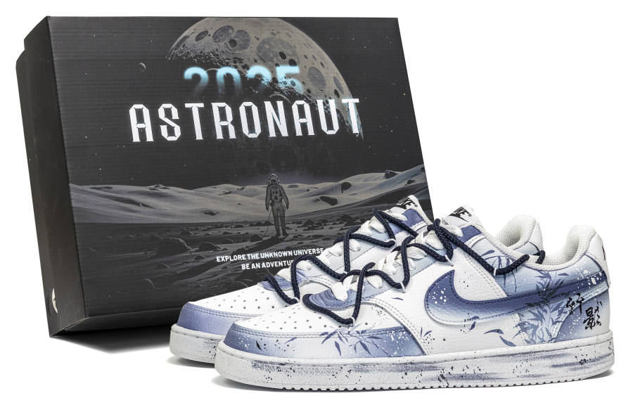Nike Nike Court Vision 1 Great Journey West, Leisurely Moon In Bamboo, Special Shoe Box Low top Skateboard Shoes Men's