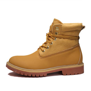 BANGNEY Cow Split Leather Short Mid Calf Combat Boots Unisex