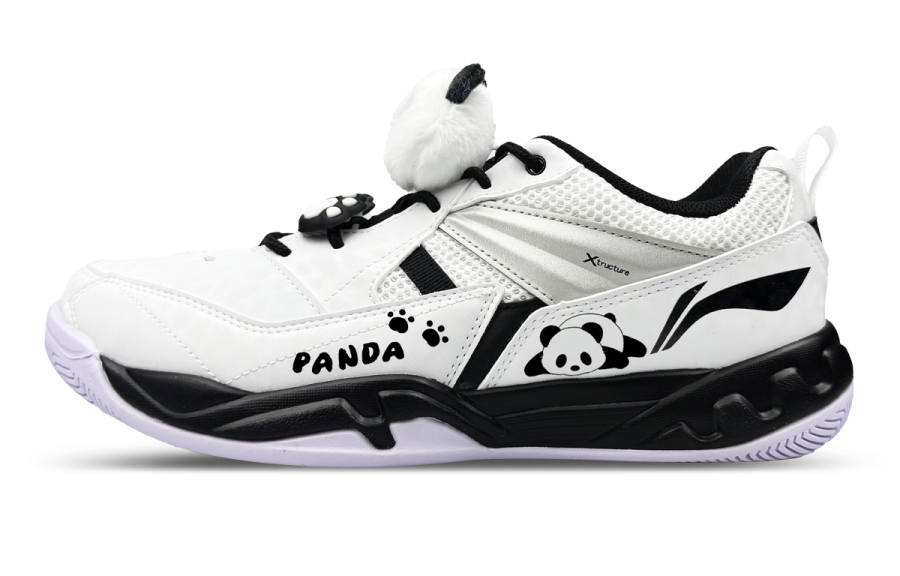 Li-Ning Li Ning Koba Synthetic Leather, Textile Low top Badminton Shoes Men's Black White