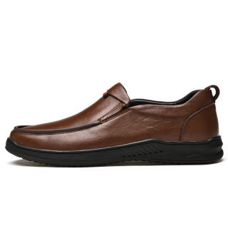 CITONGXIANSHENG Top Grain Cow Leather Casual Shoes Men's Brown