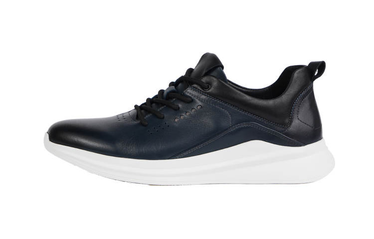 TIMOTHY&CO. Top Grain Cow Leather Low top Casual Shoes 2cm Men's Navy Blue