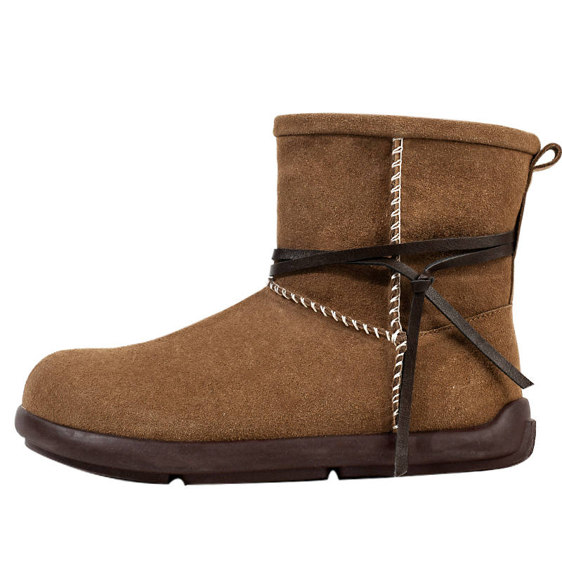 MIAOLV Cow Suede Short Snow Boots Women's