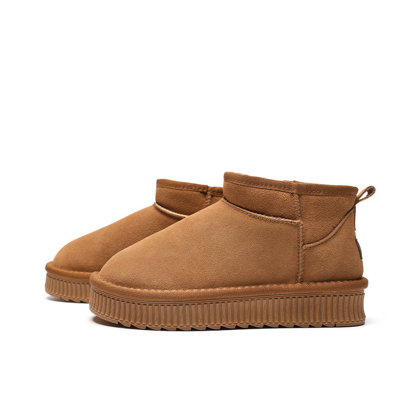 ZHR Cow Suede Thermal Short Snow Boots Women's