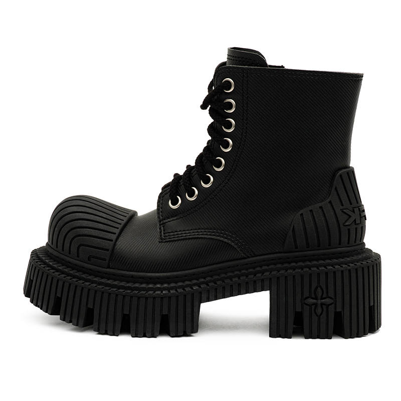 SMFK SMFK Short Combat Boots Women's Graphite Black