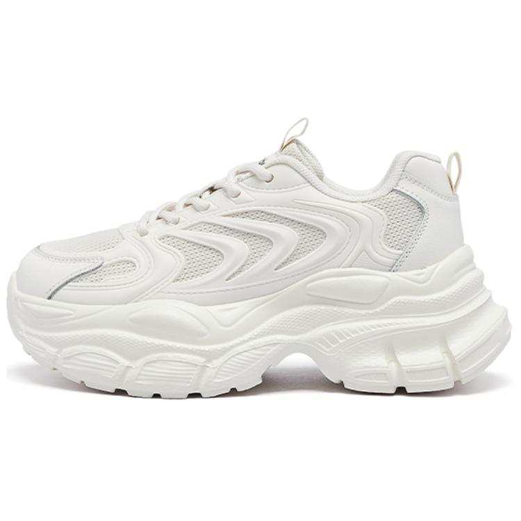 AGSDON Cow Split Leather Breathable Low top Chunky Sneakers 6cm Women's