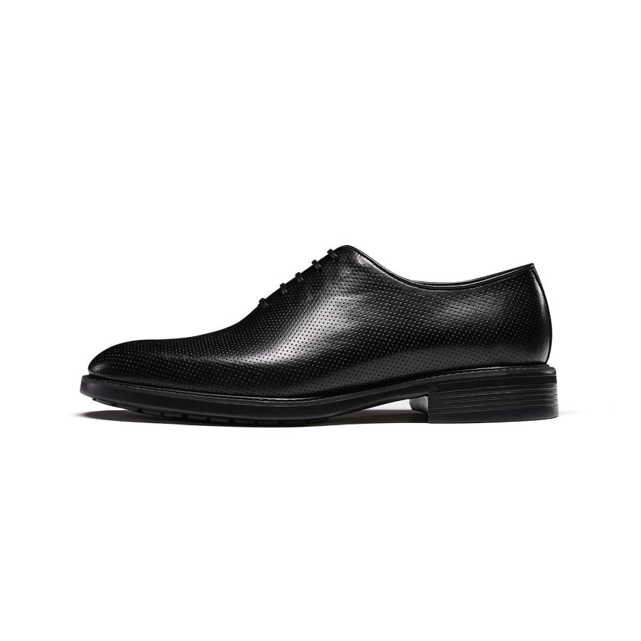 TRUFFAUT Cut Out Kangaroo Leather Oxford Shoes Dress Shoes Men's Black