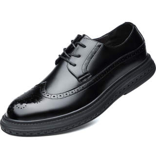 BATUTENG Dress Shoes Men's Low Top Black/Brown