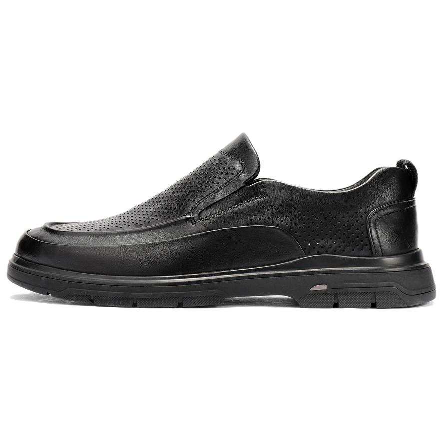Senda Casual Leather Shoes Men's Low Top Black