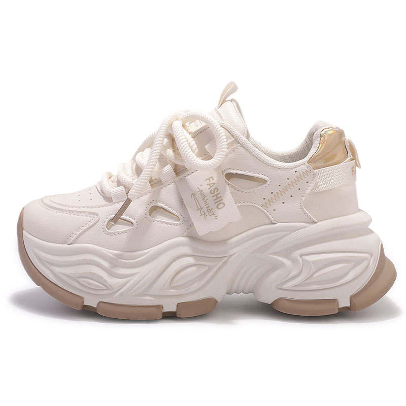 ZHANGXIAOJIE Low top Chunky Sneakers Women's Beige Gold