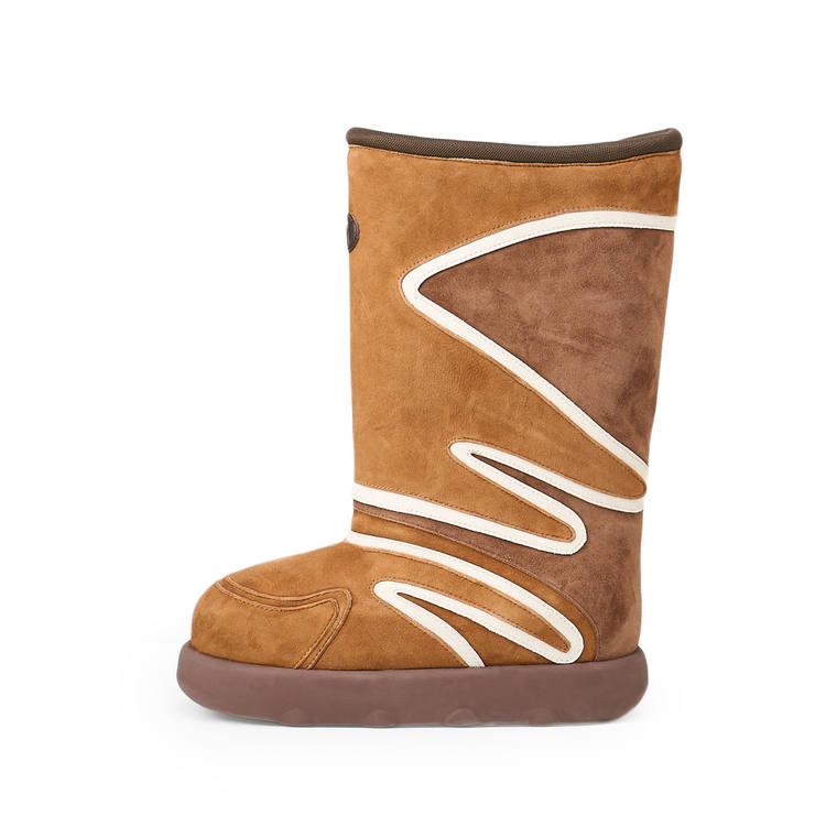 Lost In Echo Winter Western Style Patchwork Platform Fleece Lined Thermal Knee High Snow Boots Women's