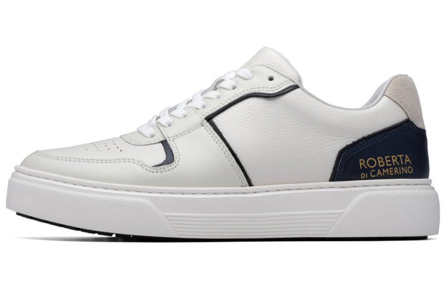 ROBERTA DI CAMERINO Cow Leather Stylish Skateboarding Shoes Men's White