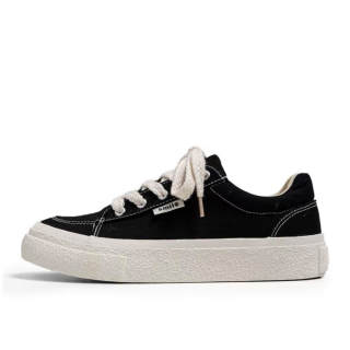 PEDLOR Lightweight Low top Canvas Shoes Unisex Black