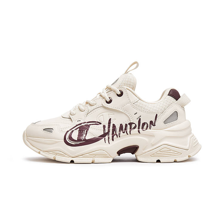 Champion Synthetic Leather, Textile Balance Low top Chunky Sneakers Women's Linen/Night Brown Red
