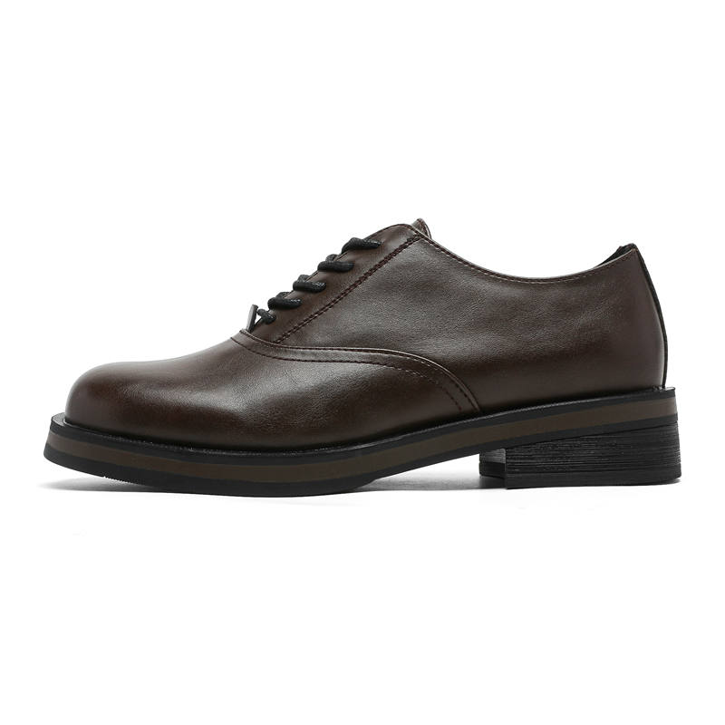 ZHENRAN Square Toe Derby Shoes Casual Leather Shoes Men's
