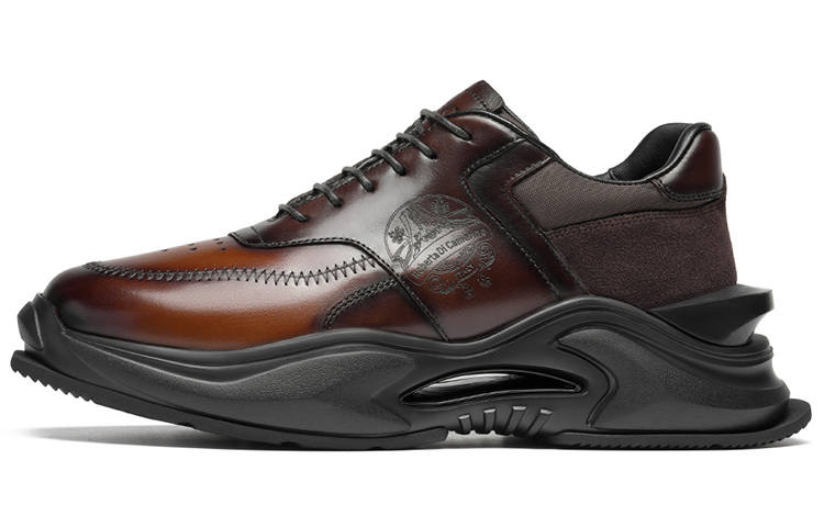 ROBERTA DI CAMERINO Cow Leather Slip Resistant, Abrasion Resistant, Height Increasing Low top Chunky Sneakers Men's