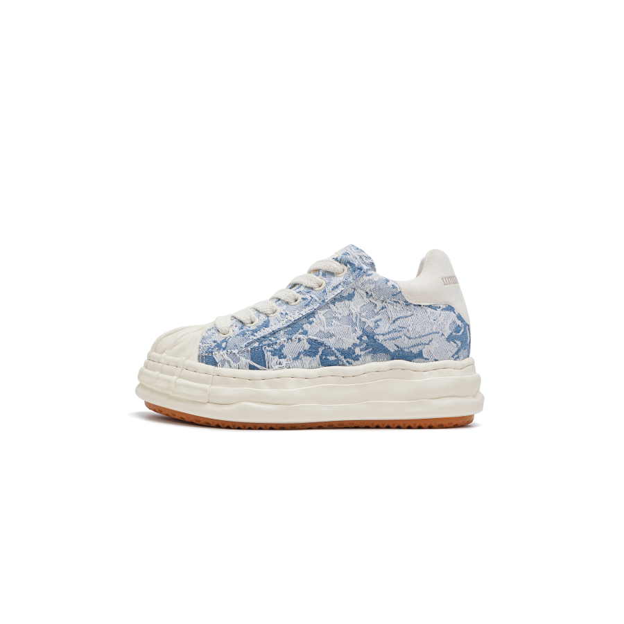 XIONGMAOMUMU Canvas Shoes Unisex Blue White Washed Denim