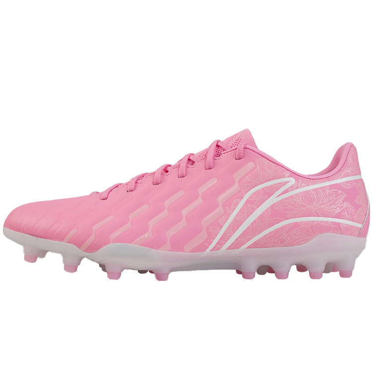 Li-Ning Li Ning MG Multi Ground Artificial Turf Cushioning Slip Resistant Abrasion Resistant Soccer Shoes Men's Pink