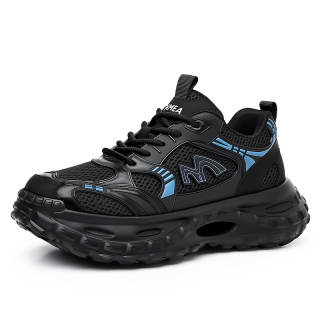 NMR Synthetic Leather, Textile Abrasion Resistant Abrasion Resistant Low top Chunky Sneakers Men's Black