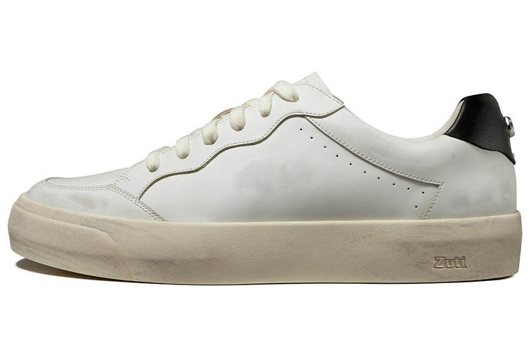 Zuti Trendy Distressed Shiro Shoes Low top Skateboard Shoes Men's Ecru