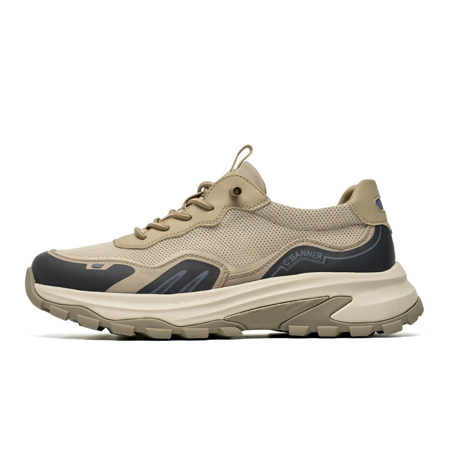C°BANNER Fabric Height Increasing Low top Casual Shoes Men's Coffee