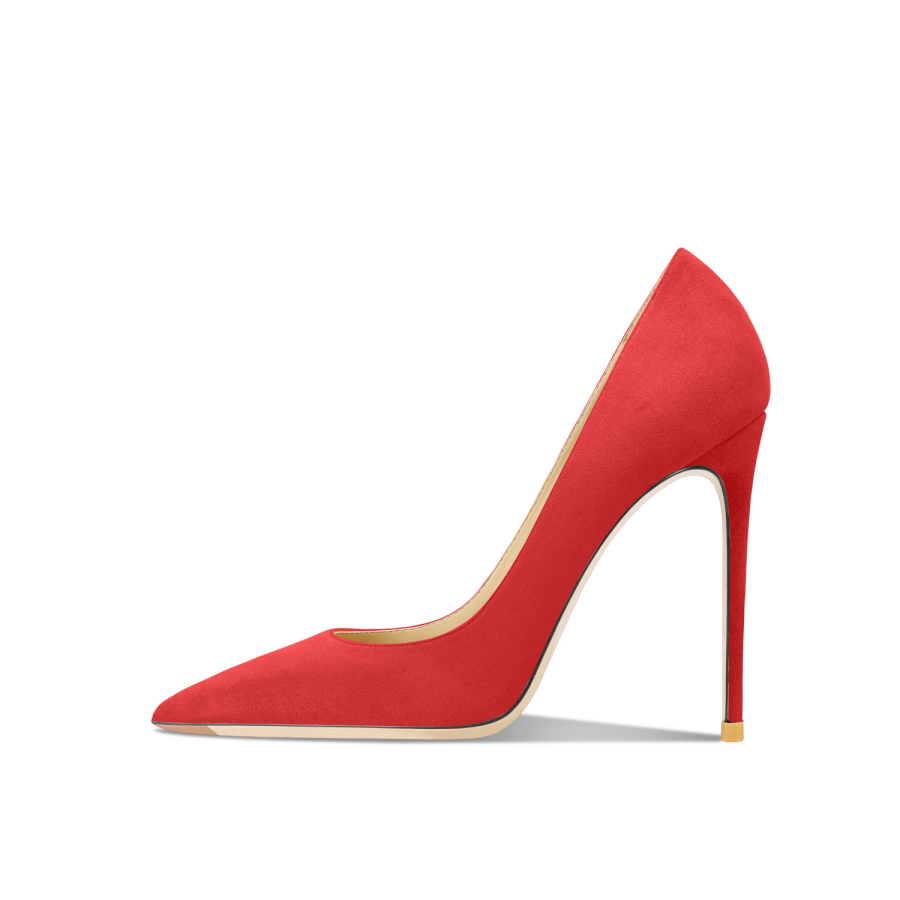 Siwei Suede Slim Heel High Heels Women's Watermelon Red