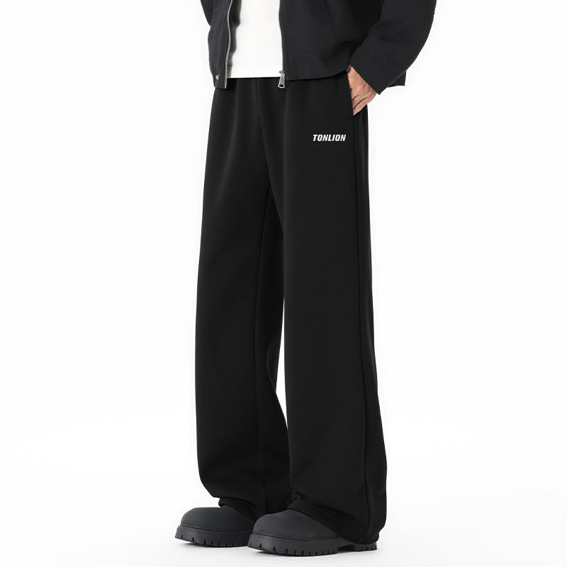 Tonlion Casual Pants Unisex Thickened And Fleece Lined Sweatpants