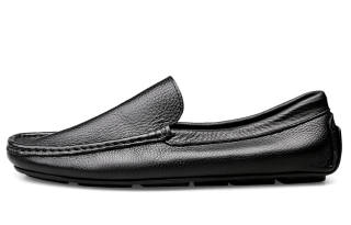 DCK Casual Leather Shoes Men's Low Top Black/Dark Brown