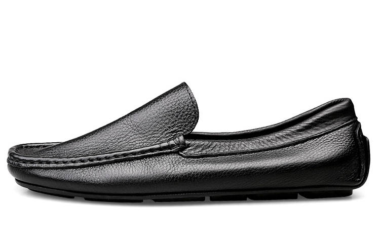 DCK Casual Leather Shoes Men's Low Top Black/Dark Brown