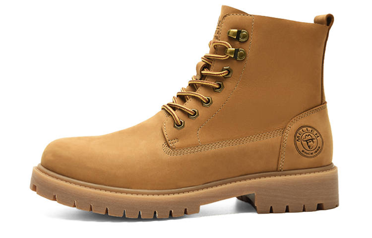 MELLEN MELLEN Combat Boots Men's Yellow Brown/Dark Brown