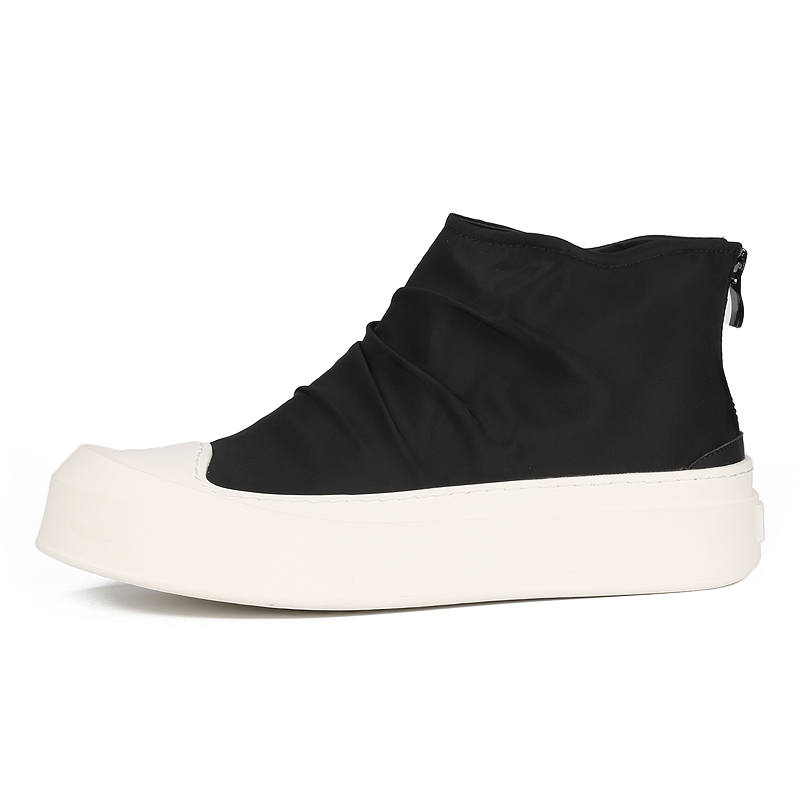 TAIDIAN Canvas Abrasion Resistant Breathable Abrasion Resistant Breathable Mid top Skateboard Shoes Men's Black
