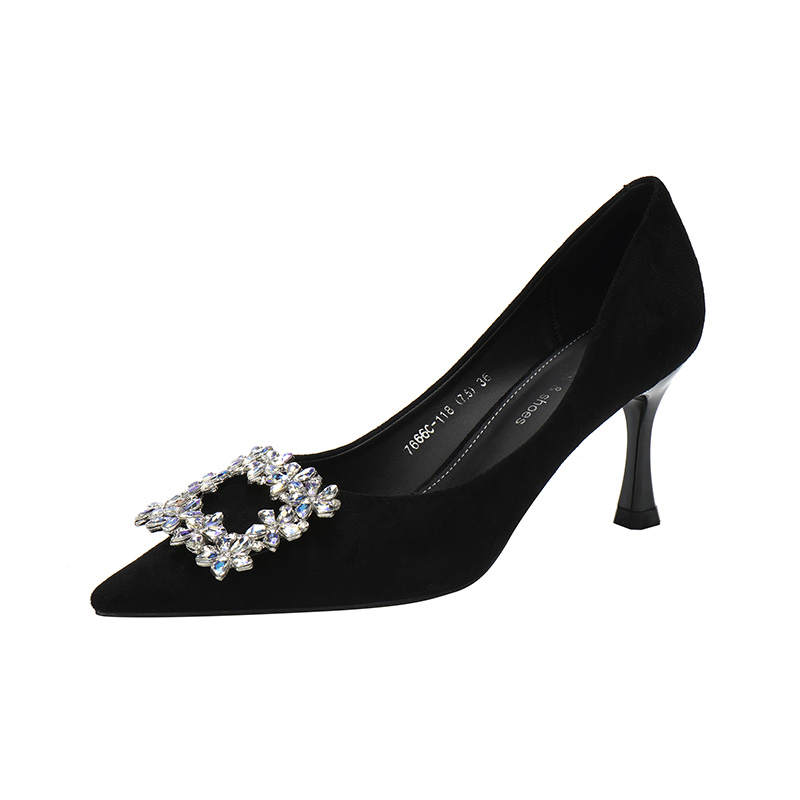 Zubumei Suede Slim Heel High Heels Women's