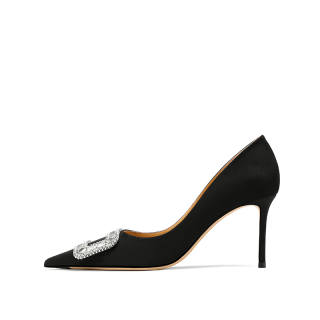 MIDITU Suede Everyday Casual Slim Heel High Heels Women's Black