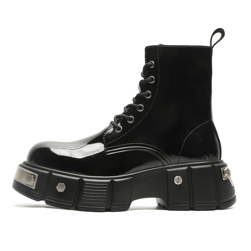V ZERO FIVE V ZERO FIVE Short Combat Boots Men's Bright Black