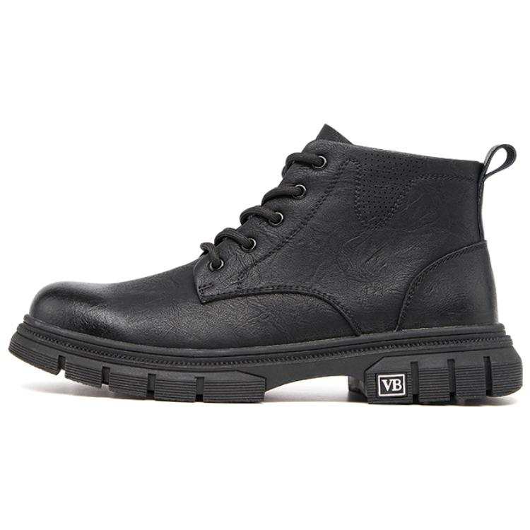 VICKI BROWN VICKI BROWN Microfiber Leather Ankle Length Combat Boots Men's