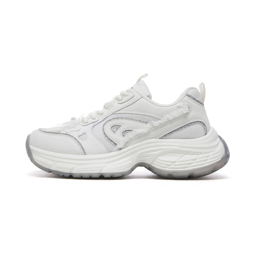 YEARCON Synthetic Leather, Textile Low top Chunky Sneakers Women's