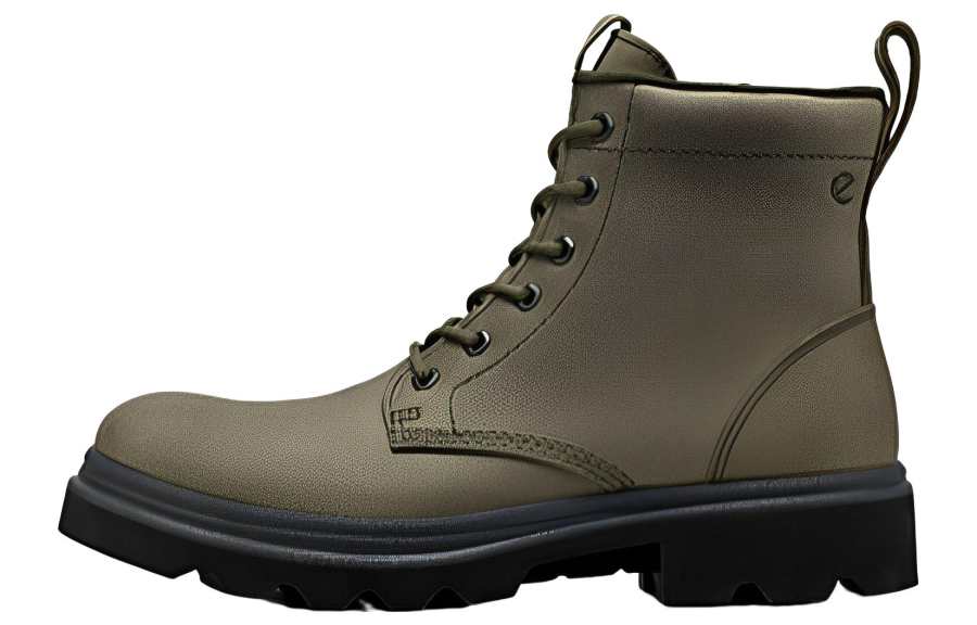 Ecco Ecco Innovation Collection Leather Short Combat Boots Men's Army Green