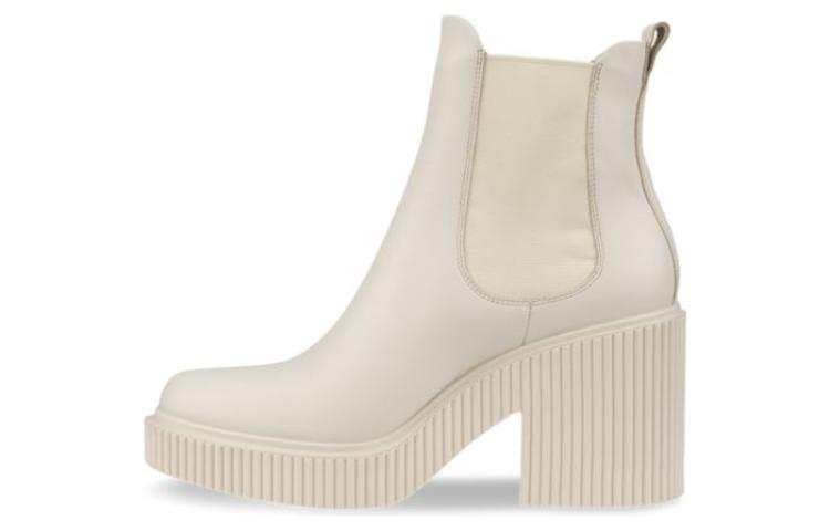 Ecco Ecco Leather Short Chelsea Boots 7.5cm Women's Beige