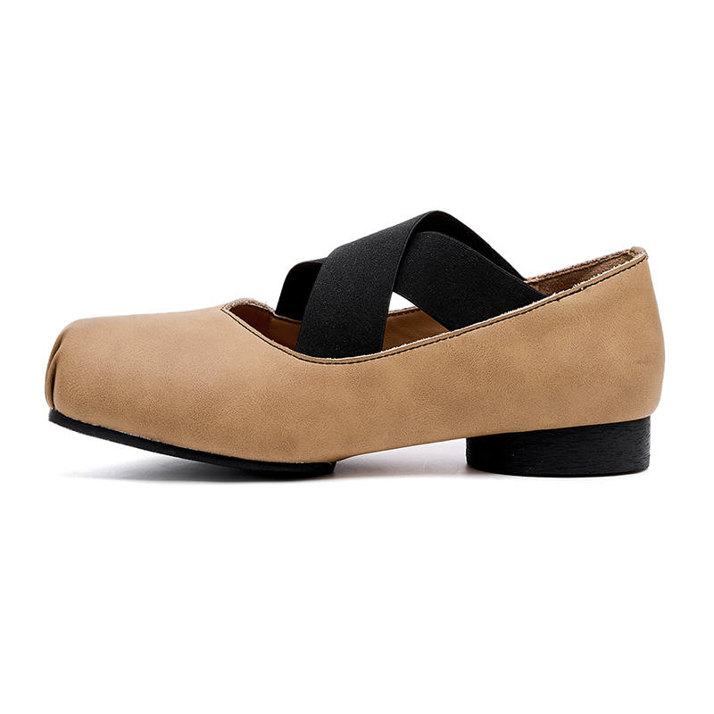 MALEMONKEY Cow Split Leather Mary Jane Shoes Women's Brown Black