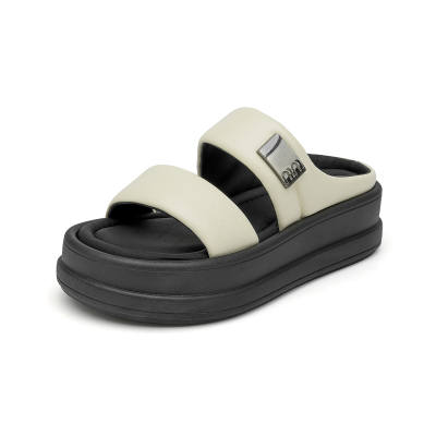 GEMEIQ Slide Slippers Women's Ecru/Silver