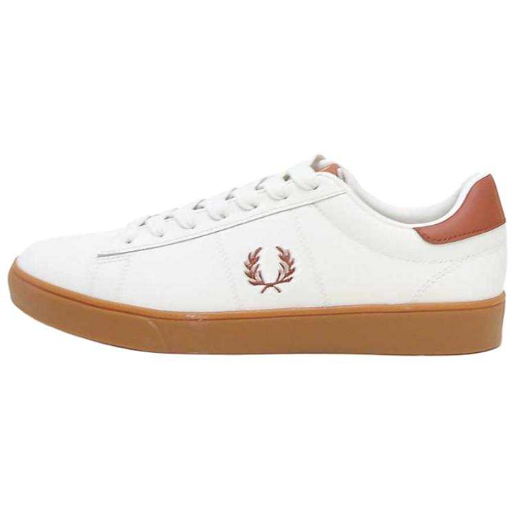 FRED PERRY SPENCER Leather Abrasion Resistant Abrasion Resistant Low top Skateboard Shoes Unisex White