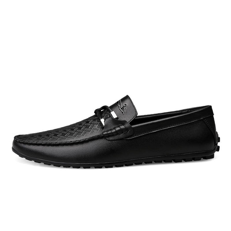 YINGLUNQISHI Gommino Loafers Men's Black