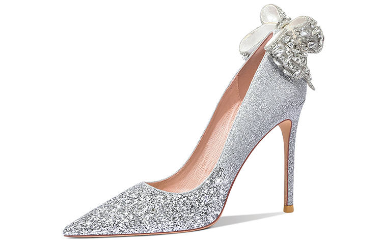 Lily Wei Her Royal Highness Pu High Heels Women's Silver