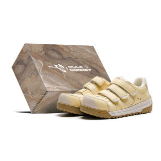 Mule Donkey Microfiber Leather Lightweight And Breathable Low top Skateboard Shoes Unisex Light Yellow Box Included